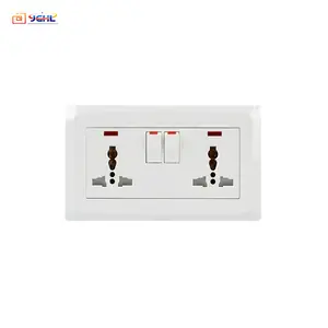 2018 Twin Switched Neon Universal Plug Socket with 13V Dual USB Switch