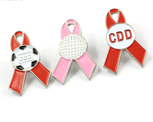 Ung Thư Vú Nhận thức Huy Hiệu Chất Lượng Cao Kim Loại Sắt Huy Hiệu Mềm Men Nhựa Ba Lô <span class=keywords><strong>Pin</strong></span> Lưu Niệm Kẽm Hợp Kim OEM Ribbon Huy Hiệu - Product Image 5