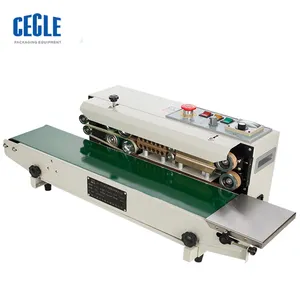 New design plastic film continuous heat band sealer with date coding/ pp bag sealing machine