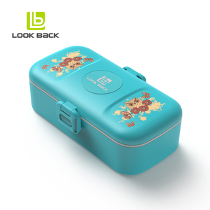 Tùy chỉnh leakproof đa khoang Bento Hộp Ăn Trưa với thép không gỉ dao kéo nhựa container thực phẩm lò vi sóng an toàn - Product Image 5