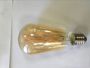 Ampoule LED à filament en verre ambré <span class=keywords><strong>E27</strong></span> ST64 <span class=keywords><strong>4W</strong></span>, lumière décorative suspendue à intensité variable 220V - Product Image 3