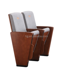 Asientos de auditorio de tela de madera maciza, fabricantes, silla de auditorio con almohadilla de escritura, sala de conferencias, para educación - Product Image 1