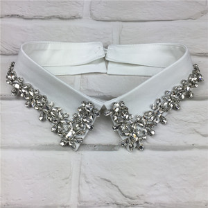 Wilde Kleine Nep Kraag Nieuwe Afneembare Blouse Half Shirts Elegante Mode Vrouwen Nep Kraag Met Strass - Product Image 4