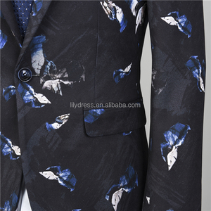 NA53 Costume pour homme floral sur mesure Costumes de mariage slim Tuxedos pour homme marié (veste + pantalon) grande taille 5XL sur mesure - Product Image 5