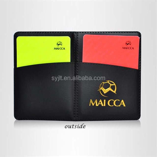 Оптовая продажа, карты для футбольного судьи, бумажник, Желтые красные предупреждающие карты судьи