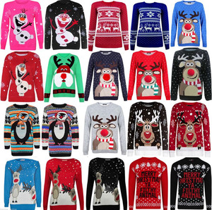 unisex doppio appuntamento cardigan brillo elfi di natale renna maglia ponticelli - Product Image 4