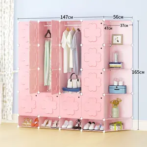 Bedside Penyimpanan Organizer Plastik Portabel Cube Lemari Pakaian