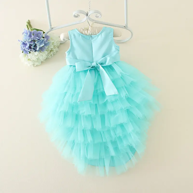 2016 Mayıs için Moda çocuk elbiseler prenses kız, yeşil payetler/madeni pul yaz bebek elbise yeni stil okul için parti