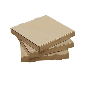 定制波纹状廉价披萨包装盒无印刷普通白色/牛皮纸