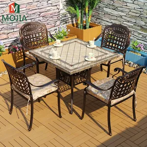 Foshan Garden Stone Tables and Chairs Garden Popular Bronze Patio Garden Table & Chair Dinner Sets