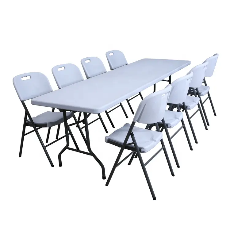 Sıcak satış yeni Model katlanır toplantı masası ayak plastik 8 kişilik dış mekan mobilyası