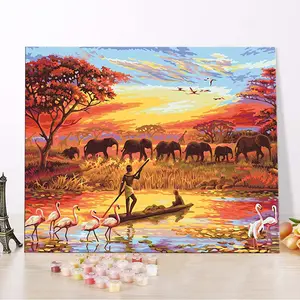 Chenistorie 99374-y Schilderij Op Nummer Wanddecor Landschap Natuurlijk Landschap Met Frame Voor Volwassenen En Kinderen