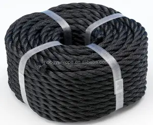 Non-Stretch, Solid and Durable 3mm polypropylene rope black 