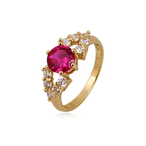 10760 Groothandel Elegante Goedkope Dames Sieraden Cirkel Vormige Kleurrijke Edelsteen Vinger Ring