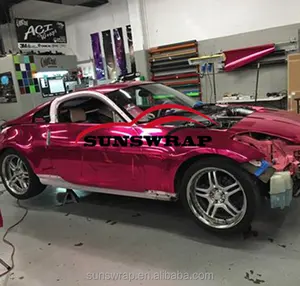 Sunswrap cromo brillante Rosa coche cromo secreto de vinilo con liberación de aire