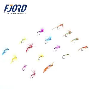 Fiordo en semi volar caja 32 unids/caja volar cebo de pesca señuelo kit