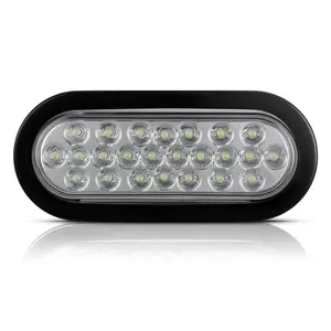 6 "24 LED Ovale Camion <span class=keywords><strong>Remorque</strong></span> Blanc Stop/Turn/Tail Backup Light W/Flush Mount - Product Image 1