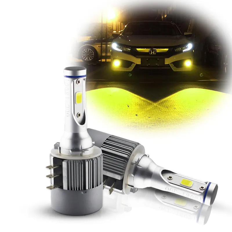 Ampoule de phare LED H15 pour Volkswagen Audi BMW Mercedes, feu avant à faisceau haut, 12V, 3000K, 2 pièces