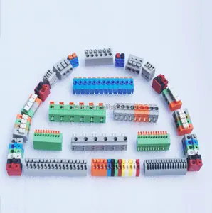 2.54Mm 2.5Mm 3.5Mm 3.81Mm 5.08mm7.5mm 7.62Mm 90 atau 180 Sudut Kabel PCB Konektor Blok Terminal Pegas Tanpa Sekrup
