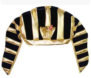 Costume copricapo in oro nero cappello faraone egiziano