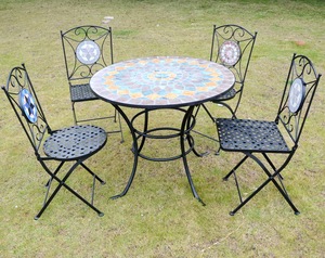 <span class=keywords><strong>Mesa</strong></span> y silla plegables, muebles de jardín de hierro forjado - Product Image 6
