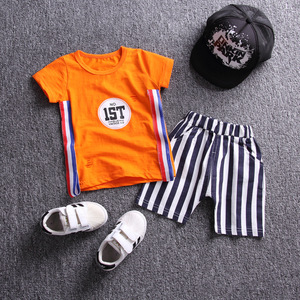 T-shirt d'été en gros et <span class=keywords><strong>pantalon</strong></span> deux pièces ensemble nouveau-né bébé garçons vêtements - Product Image 2