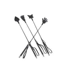 SM Sexy Whip with Heart Butterfly Foot Hand Shaped Spanker, Riding Crop with Leather Slapper for Spanking Equestrian Sets