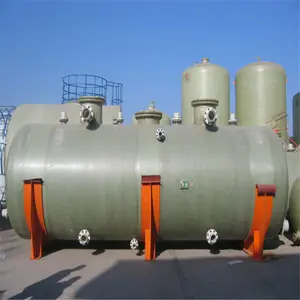 FRP GRP sợi thủy tinh kiềm bể chứa chất lỏng hoặc tàu frp ngang lưu trữ tank cho hcl và hóa chất