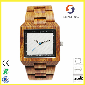 2017 diseño de moda logotipo personalizado caja cuadrada de madera reloj, su logo oem reloj de madera de lujo para los hombres - Product Image 2