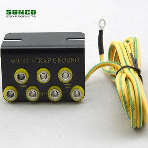 ESD grounding socket with 4mm and 10mm snaps for ESD Wrist Straps