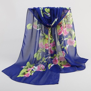 ผ้าพันคอชีฟองพิมพ์ลายดอกไม้แฟชั่นสำหรับสุภาพสตรี - Product Image 4