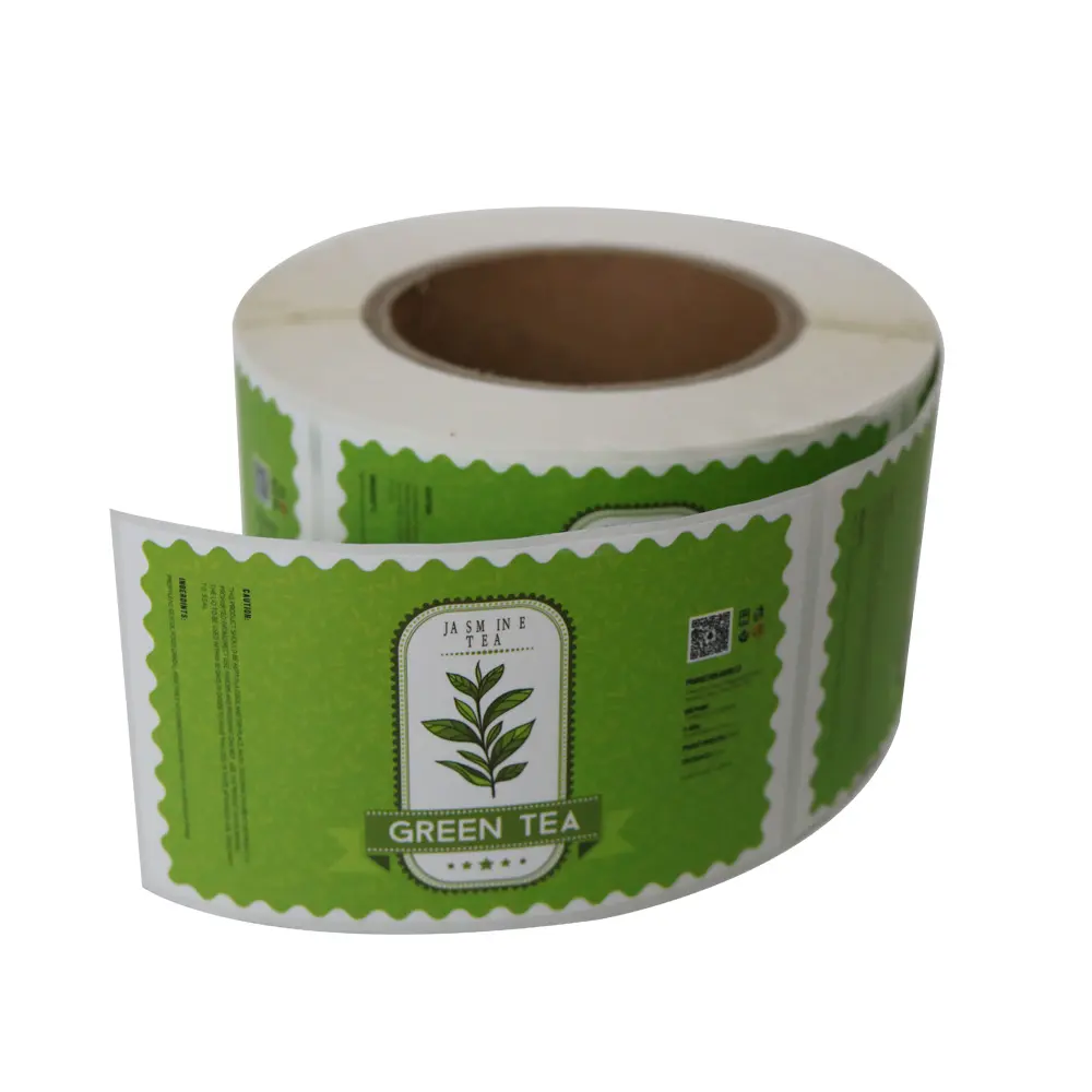 Водонепроницаемые рулонные этикетки, индивидуальный дизайн, органический диетический чай, логотип этикетки, наклейка