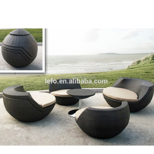 Ensemble de <span class=keywords><strong>jardin</strong></span> compact rond en forme d'œuf, <span class=keywords><strong>chaise</strong></span> longue pliante pour meubles d'extérieur DIY - Product Image 3