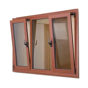 Rotura térmica de aluminio antirrobo, ventanas colgantes superiores, ventana colgante Doble