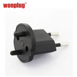 Stecker adapter Europa in die Schweiz Wonplug Artikel 10a 250v Elektrischer Stecker ein Polybag mit 3 Sprach anweisungen Schwarz, Weiß