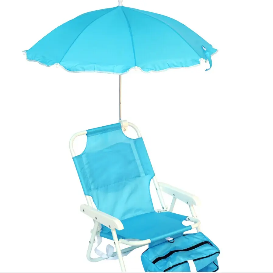 Nuova sedia da spiaggia pieghevole per bambini con ombrello personale in arrivo con ombrello