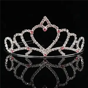 Pequeno personalizado coroa de strass madrinhas coroa tiara cristal meninas