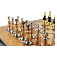 16 "के साथ लक्जरी Marbling पियानो पेंट लकड़ी शतरंज सेट धातु शतरंज टुकड़े भंडारण