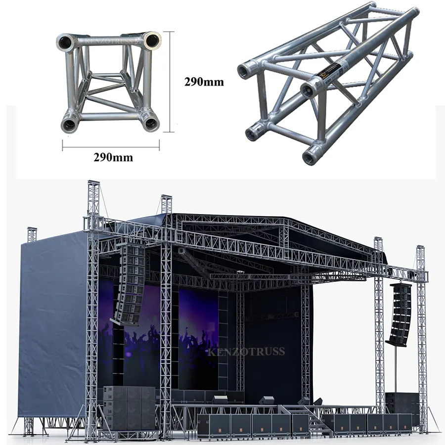 Présentoir en aluminium pour concerts, pont de scène, en promotion