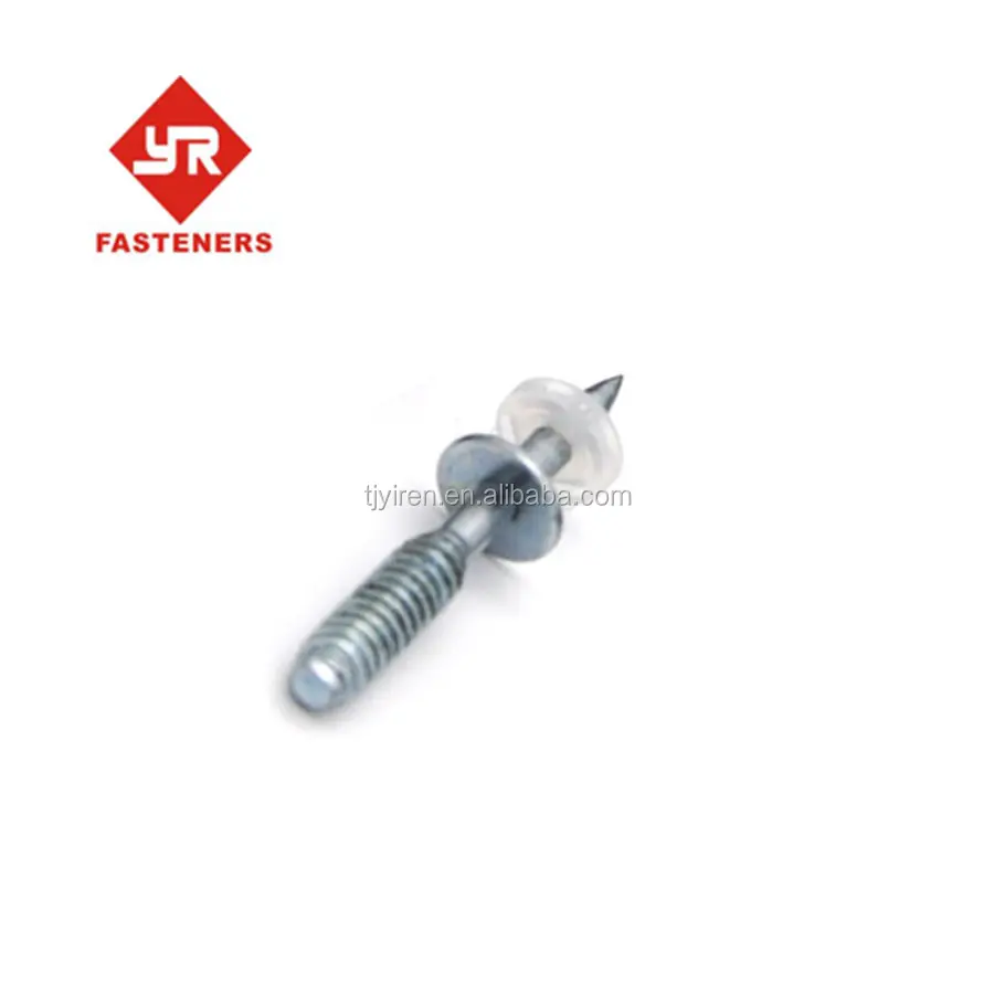 TIANJIN factory-direct M6 threaded stud drive pins nails with steel wacher