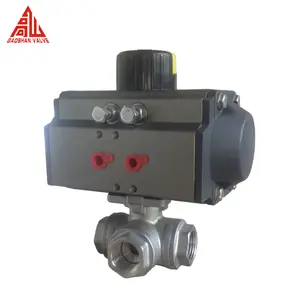 Attuatore pneumatico DN20 Vite 3Way Valvola a Sfera