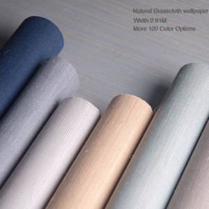 Jute Grasscloth <strong>Wall</strong> <strong>Covering</strong> Natural Textured China Home Decoration Factories - Product Image 2