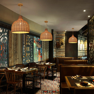 Lampadario in Rattan Fatto <span class=keywords><strong>a</strong></span> Mano Design Asiatico Illuminazione in Bambù Lampada <span class=keywords><strong>a</strong></span> Sospensione in Vimini Naturale per Ristorante Hotel Villa - Product Image 6