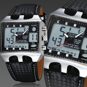 OHSEN AD0930 orologio sportivo analogico digitale movimento orologio con data settimanale 5ATM impermeabile da immersione orologio quadrato per uomo - Product Image 6