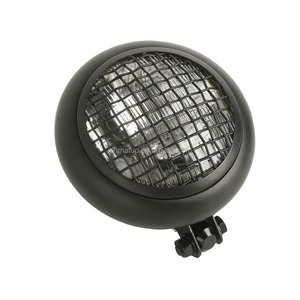 XF140685-BW Faro Delantero de Motocicleta de 10 mm con Rejilla de Luz Alta/Baja para Harley Custom <span class=keywords><strong>Cafe</strong></span> <span class=keywords><strong>Racer</strong></span> Bobber Estilo Clásico - Product Image 2
