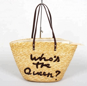 Commercio all'ingrosso OEM Servizio Mare Erba paglia di Grano Del Tessuto Della Signora Sacchetto di <span class=keywords><strong>Mano</strong></span> del Sacchetto di Spalla Su Misura <span class=keywords><strong>Borsa</strong></span> Da Spiaggia Tote - Product Image 5