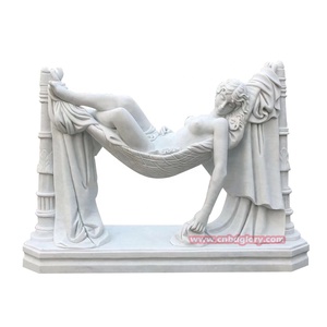 Outdoor jardim paisagem decoração design mármore estátua artesanal outdoor pedra artesanato arte escultura de uma mulher nua deitada - Product Image 2