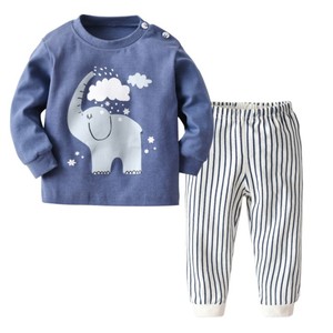 Conjunto de Ropa de Algodón para Bebé al por Mayor, Conjunto de 2 Piezas de Manga Larga y Pantalones, Conjunto de Ropa Cálida con Estampado Lindo para Recién Nacido - Product Image 1