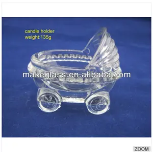 baby car shape glass candle holder / clean glass candle holder