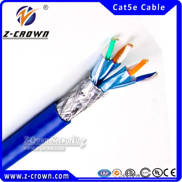 Haute qualité 4 pairesles 24 awg 0.5mm utp/ftp/sftp cat5e câble cca